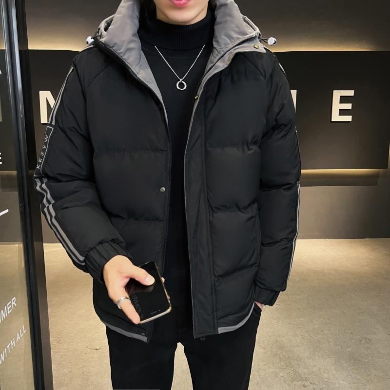 M-8XL Cotton Clothing Men's Winter Loose Waterproof Thickened Cotton Jacket Leisure Short Section Bread Clothing Hooded Cotton Coat Fashion Casual