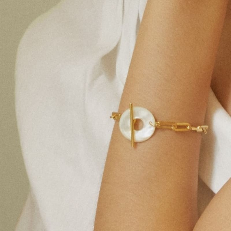 

Jubiler Mother pearl donut bracelet pinkgold