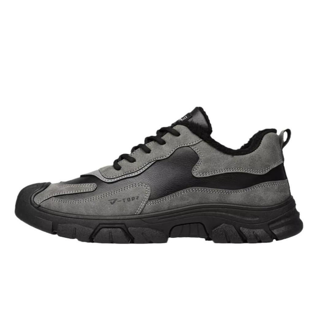 Men's Winter Fleece-Lined Safety Work & Hiking Shoes - Soft Sole, Warm, Fashionable for Commuting