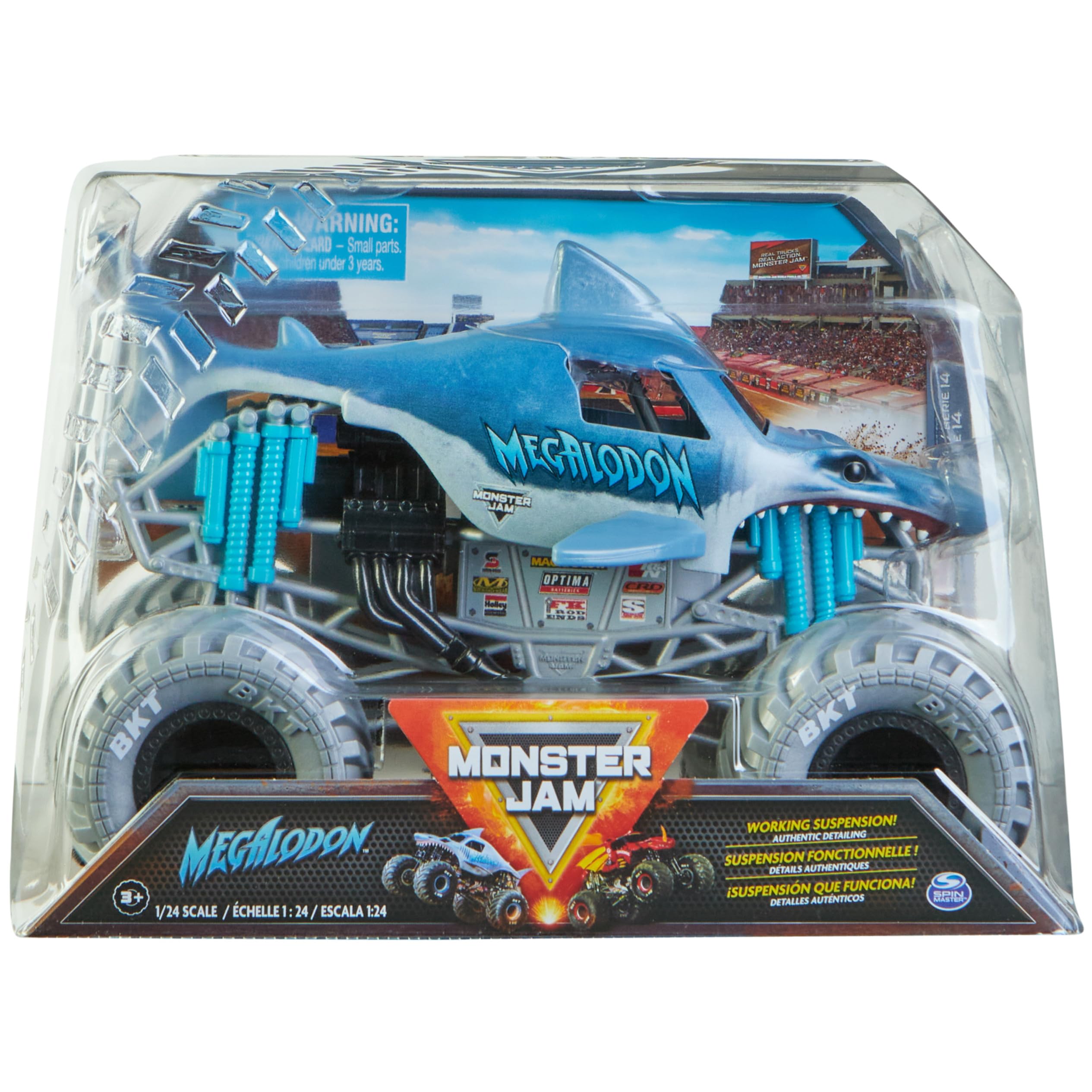 

Monster Jam, Official Megalodon Monster Truck, Collectible Diecast Vehicle, 1:24 Scale, Kids Toy for Boys 3+