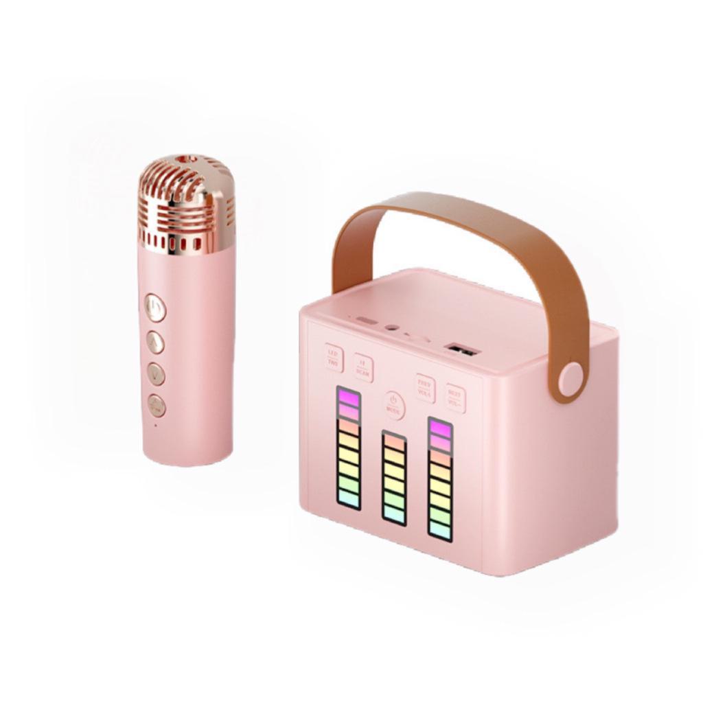Q7 Ασύρματο Bluetooth Ηχείο & Μικρόφωνο με Φώτα - Φορητό Υπαίθριο Ηχείο Καραόκε