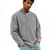 Men’s Ribbed Knit Pullover Half Zip Long Sleeve Casual Stand Collar Top for Everyday Wear Lightweight Sweater Style
