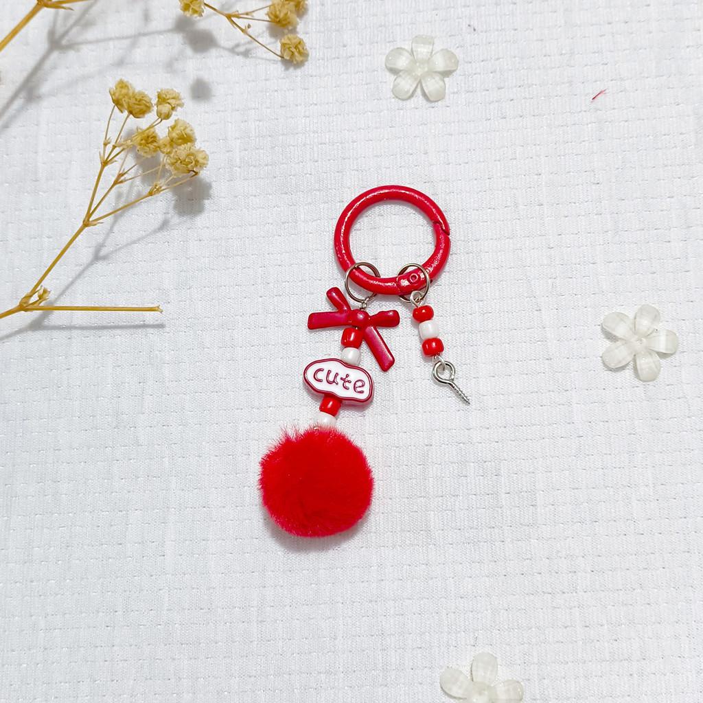 Keychain Phone Charm With Colorful Ball Decoration For Girls And Teens