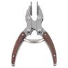 Flat Pliers Wooden Handle Alloy Steel Mouth 38mm Jaw Width Portable Leather Press Pliers