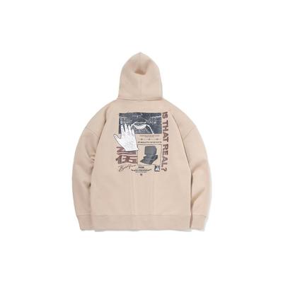 Li Ning Badfive Loose Pullover Hoodie Long Sleeve Sweatshirt Men Hoodies Dusty-Brown AWDR087-3