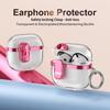 For AirPods Pro 2 Case with Lock Buckle TPU + PC Clear Electroplated Earphone Cover with Hook