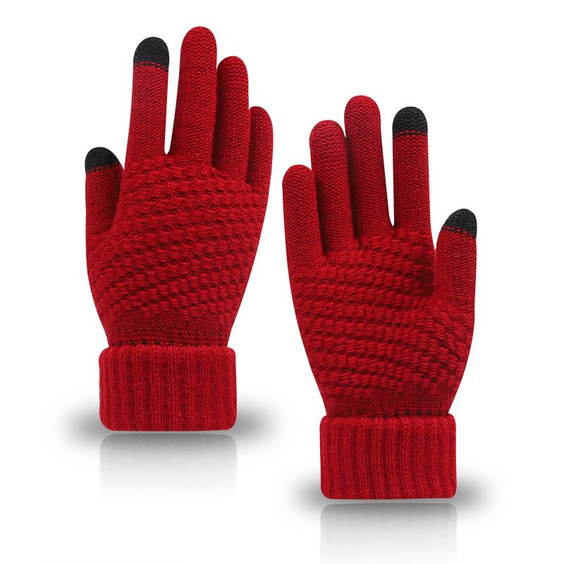 Winter Warm Knitted Gloves Mobile Phone Touch Screen Knitted Gloves Winter Thick Warm Adult Gloves for Men Women