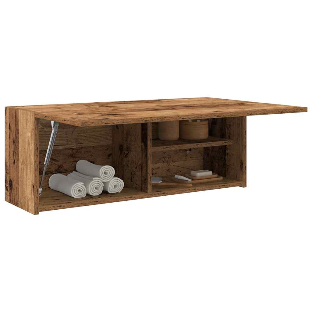 Bathroom Wall Cabinet with Rustic Wood Look 31.5 x 9.8 x 11.8 in (L x D x H) Engineered Wood