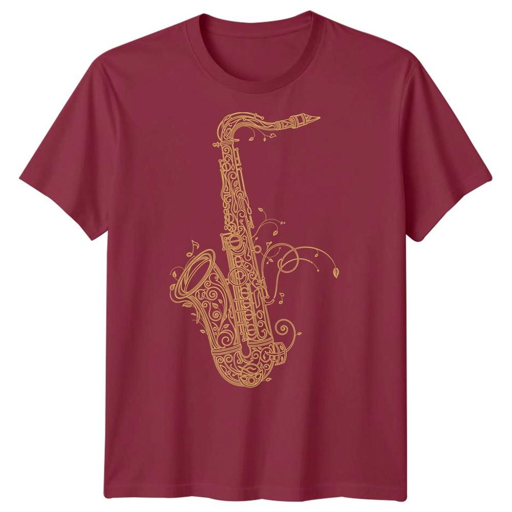 Saxophone Jazz Music Unisexs Tshirt Ornate Instruunisext