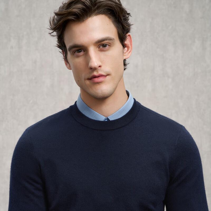 EMZ Erdos Men's 100% Cashmere Crew Neck Sweater
