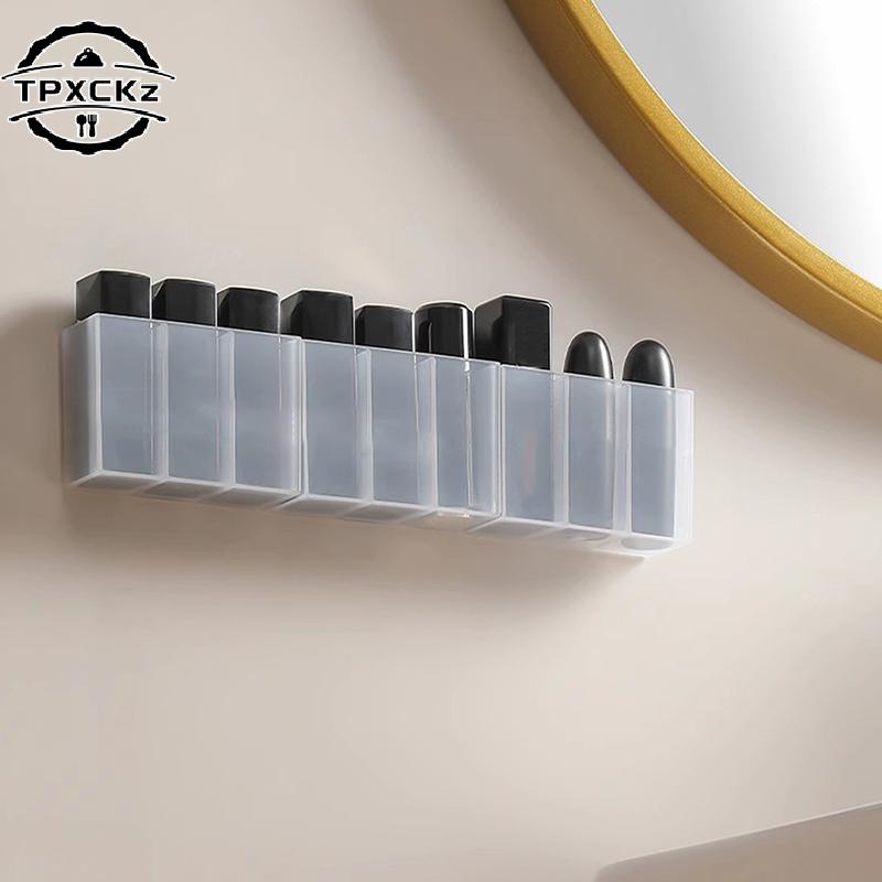 Mini-Aufbewahrungsbox 4 Stück 3 Fächer Kunststoff Make-up-Pinsel Lippenstift-Aufbewahrung Multifunktionaler Schreibtisch-Organizer Für Zuhause Küche Badezimmer