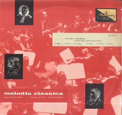 LP Record ANTONIO JANIGRO ROBERT VEYRON LACR  Vivaldi 6 Cellosonaten XWN18628 WESTMINSTER 1957 US Classical Used
