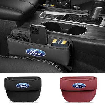 Pegatina para Coche Caja de Almacenamiento para Huecos de Asiento de Coche Organizador de Asiento de Coche de Cuero Soporte para Fords 2 3 4 5 MK 2 6 7 Ranger Fiesta Kuga Mondeo Fus