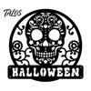 Decoração de Parede Interna para Casa Placa de Porta de Metal Caveira, Assustadora Gótica Cabeça de Esqueleto Pendurada Placa de Halloween Arte para Man Cave, Bar, Quarto, Garagem, Escritório,