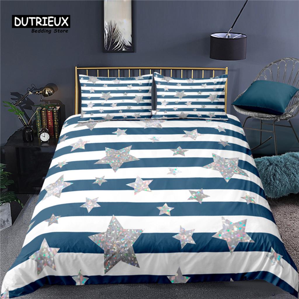 

Роскошный 3D-принт со звездами для дома, комфортный пододеяльник, наволочка, детский комплект постельного белья размера Queen и King EU/US/AU/UK US Queen(228x228cm)