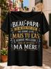 French Stepdad Appreciation Quote Chalkboard Typography Decorative Hearts And Ribbon Flourishes Unisex All Tshirt