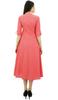 Bimba Women's Cotton Dress Roll Up Sleeves Mandarin Collar Button Down Mid-Calf Shirt