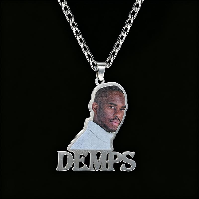 Shunquan Jewelry Hip-Hop Trendsetter Colorful Photo Name Pendant Necklace DIY English Name Sweater Chain Titanium Steel