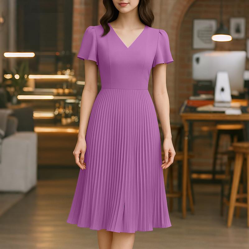 ZANZEA Women Casual V-Neck Summer Short Sleeve Dress