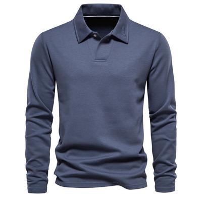 Men’s Washed Long Sleeve Polo Shirt
