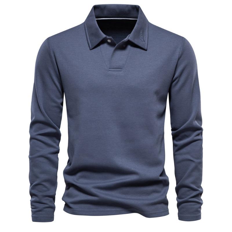 

Men’s Washed Long Sleeve Polo Shirt S трава зеленый