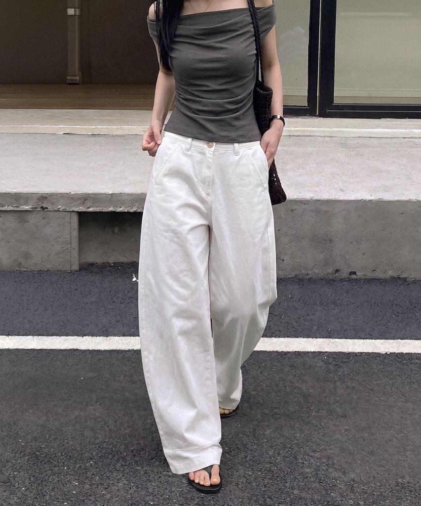 ARTID Cotton Curved Pants_White