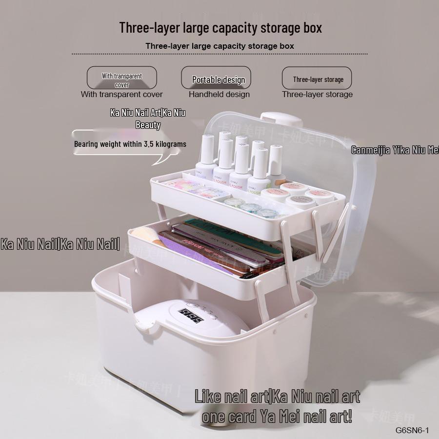 

Складной Большой Трехслойный Пластиковый Ящик для Хранения Гель-лака и Принадлежностей для Нейл-арта