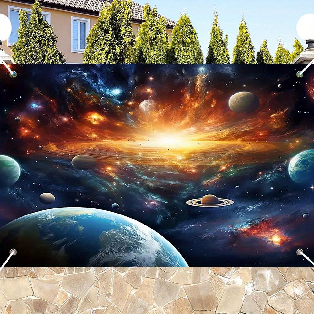 1 Piece Space Starry Sky Planet Nebula Pattern Background Cloth Traditional Party Decoration