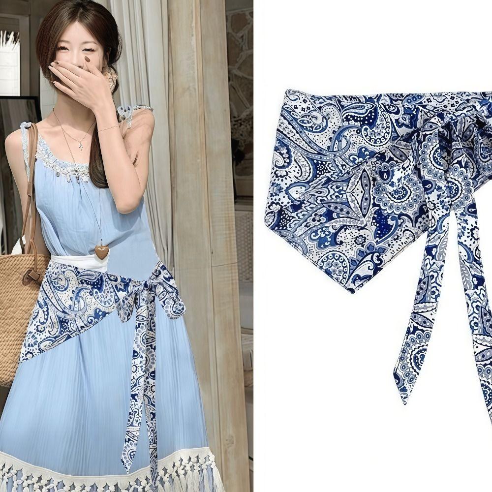Multi-functional Triangular Scarf Ethnic Style Belt Fashion Waist Seal  Women