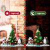 New Years Winter Christmas Tree Building Blocks Set Lighting Penguin Snowman Santa Claus Bricks DIY Toys Children Xmas Gifts