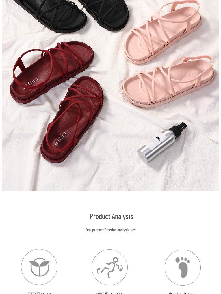 2024 Trendy Thick-Soled Net Red Sandals for Women – Casual Fairy Style Flat Roman Beach Shoes for Students