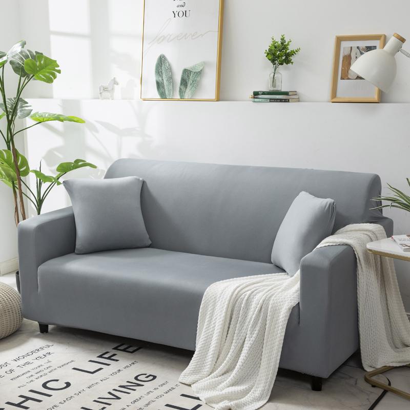 Solid Color Elastic Sofa Covers for Living Room Stretch Slipcover Armchair Couch Cover Corner L shape Sectional Sofa Protector