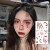 Realistic 3D Temporary Fake Scar Tattoo Stickers 6 Sheets Waterproof Wound Decals for Halloween Party Cosplay Prank