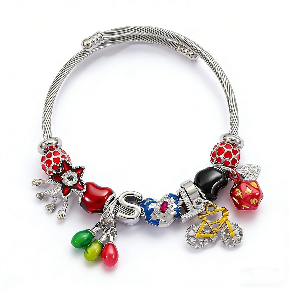Stranger Things Diy Bead Bracelet With Zinc Alloy Charms For Gift Giving