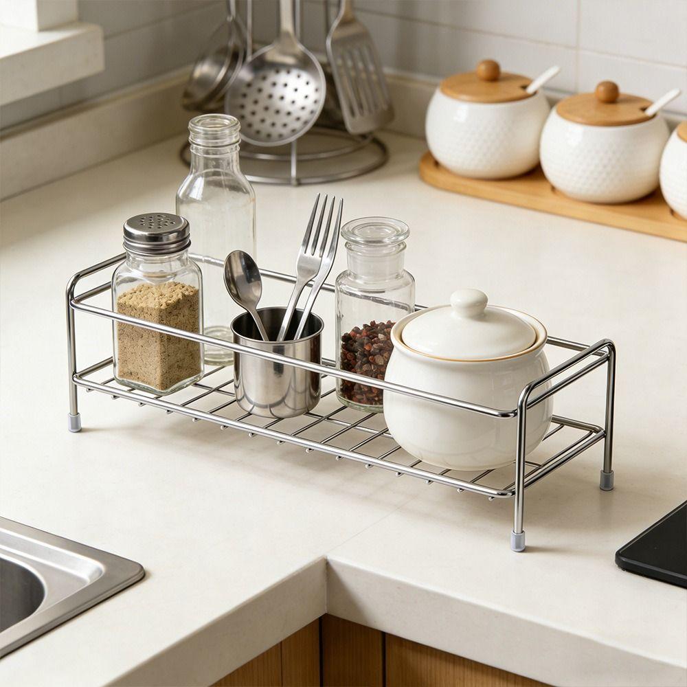 Stainless Steel Kitchen Sink Storage Rack Anti-rust Waterproof Sponge Drain Holder Save Space Modern Cosmetic Storage Stand