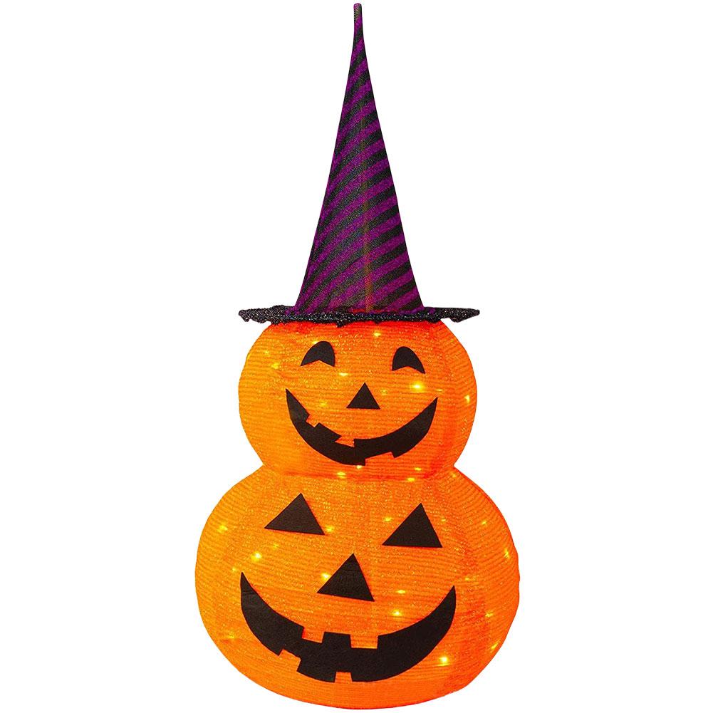 

3FT Halloween Jack-o-Lantern Pumpkin Lights with 8 Lighted Mode Collapsible Pumpkin Decorations Battery Operated Novelty Lights
