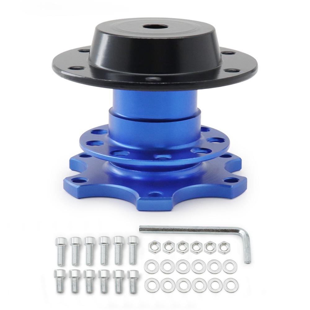 Universal Aluminum Steering Wheel Quick Release Hub Adapter For 6 Hole Steering Wheel Removable Snap Off Boss Kit