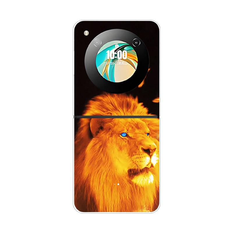Etui For ZTE Nubia Flip NX724J Modne Malowane Przezroczyste Twarde PC Składane Pokrowiec For ZTE Libero Flip Przezroczyste Etui Funda