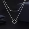 Women Fashion Light Luxury Double Layered Hollow Circle Geometric Pendant Clavicle Necklace