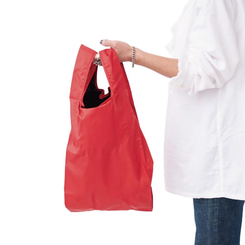 

392plusm Eco Shopping Muji Red Bag, Water-Repellent, Lightweight, Compact, Foldable, Washable, Small, Bag, Sub-Bag, Small,