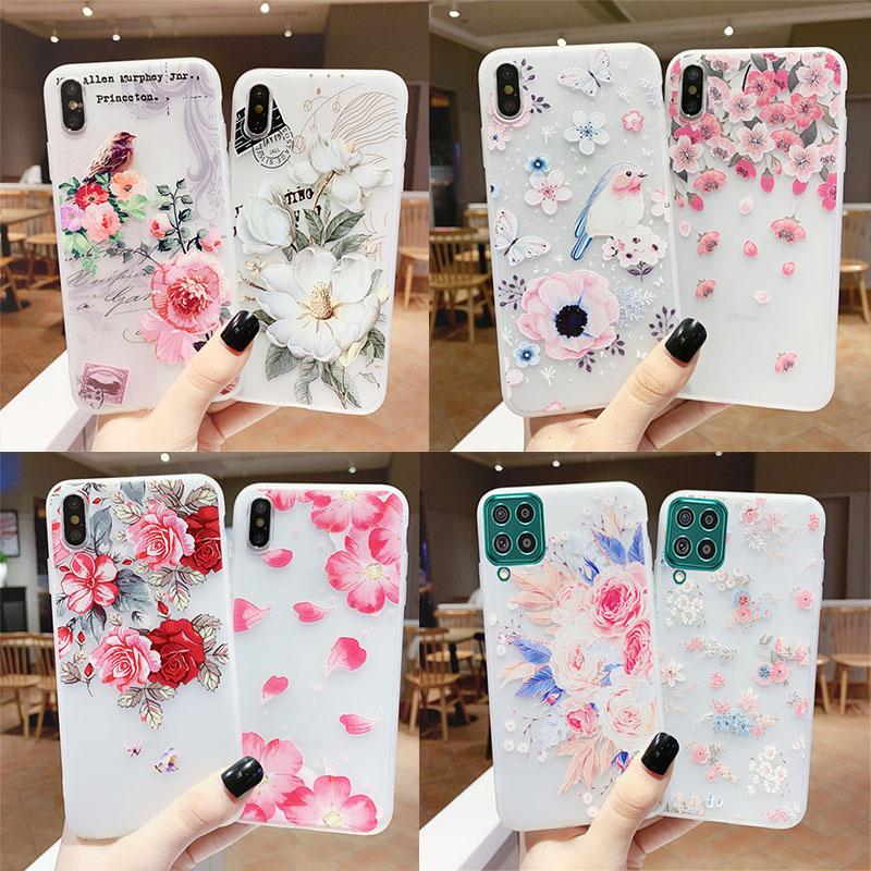 

Роскошный цветочный мягкий чехол из ТПУ для Iphone 12 Mini 11 Samsung Galaxy A72 A52 A42 A32 A02S A12 M31 M31S Redmi Note 9T 9S 9 9A 9C 9AT 8 7 Pro