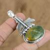 925 Sterling Silver Oval Ocean Jasper Stone Sister Elegant Anniversary Pendant