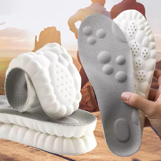 2 Pairs Memory Foam Sports Insoles for Men Women Breathable Shock Absorption Shoe Inserts Trim-to-Fit Ergonomic Foot Support Inserts