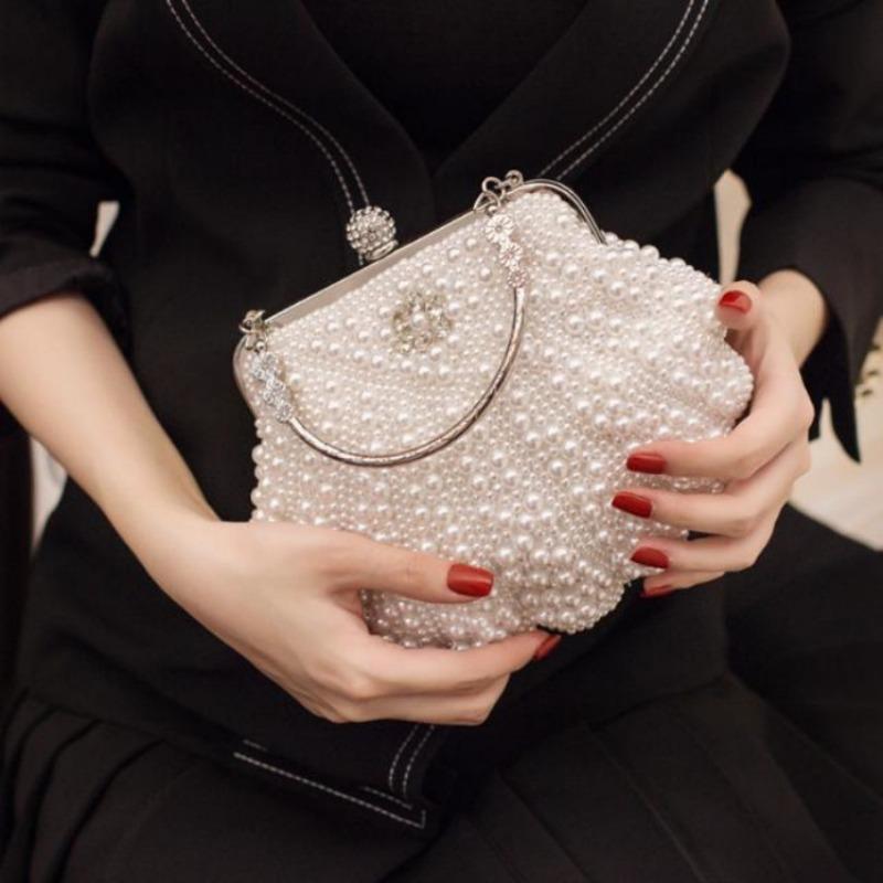 Borsa con perle di conchiglia da celebrità borsa da sposa borsa da sera borsa a tracolla obliqua borsa da banchetto pochette borsa da sera