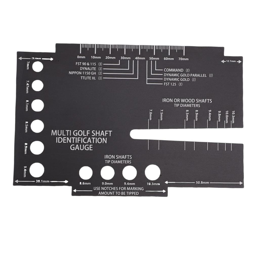 Multi Golf Shaft Size Tip Identification Ruler Template Tool Heavy Duty Aluminum Multifunction Golf Shaft Inner