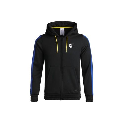 adidas Men s Solid Color Long-Sleeve Zip-Up Hoodie Jacket Black S чёрный