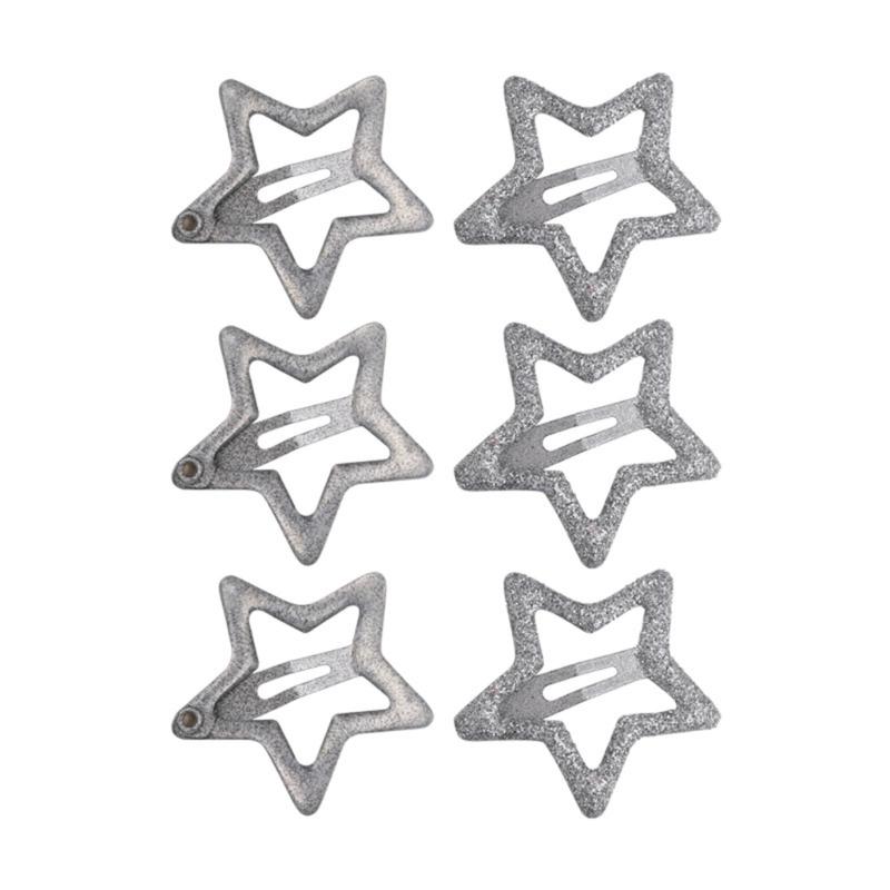 

6pcs Five-Pointed Star Hair Clip Sparkling Hairpins Barrettes Sweet Hair Side Clip Hair Accessory for Kid Teens Girls 1