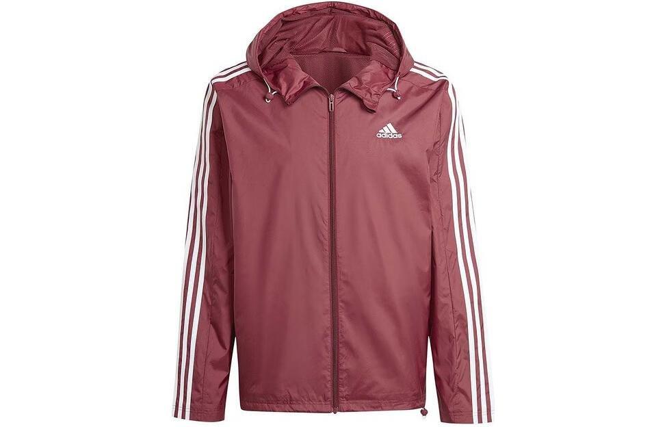 Adidas Essential3 Stripes Jackets Coats Men s Deep Red IS1335 XL