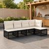 Garden Sofa Set 5 Pcs Black Poly Rattan