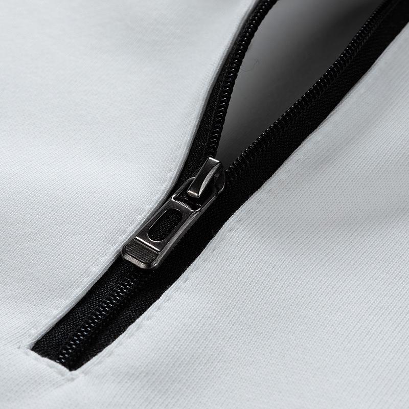 Men's Retro Color Block Lapel Zipper Hoodie - Spring/Autumn Casual Sportswear 2025